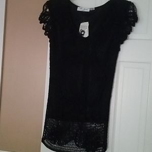 Black Lace and Sequin top, Size M